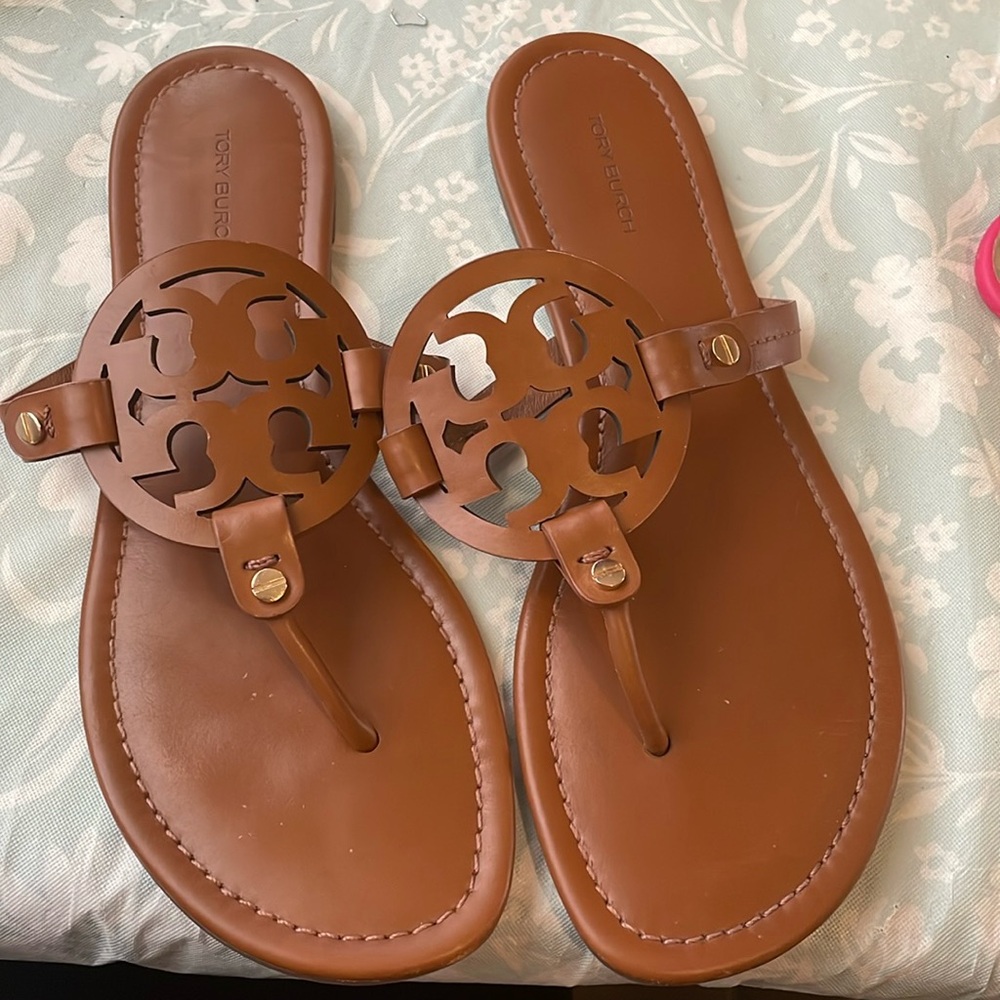 Tory Burch Brown Leather Sandals